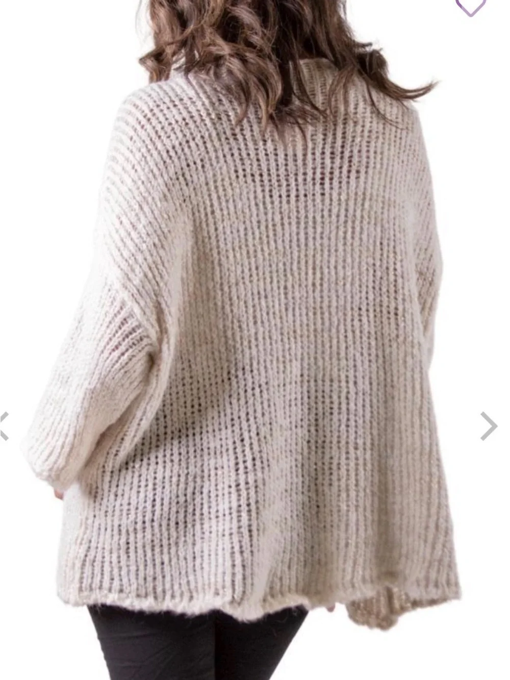 Gigi Moda Ampio Knit Sweater Open Weave Beige Mohair Dolman Oversized Italy OS